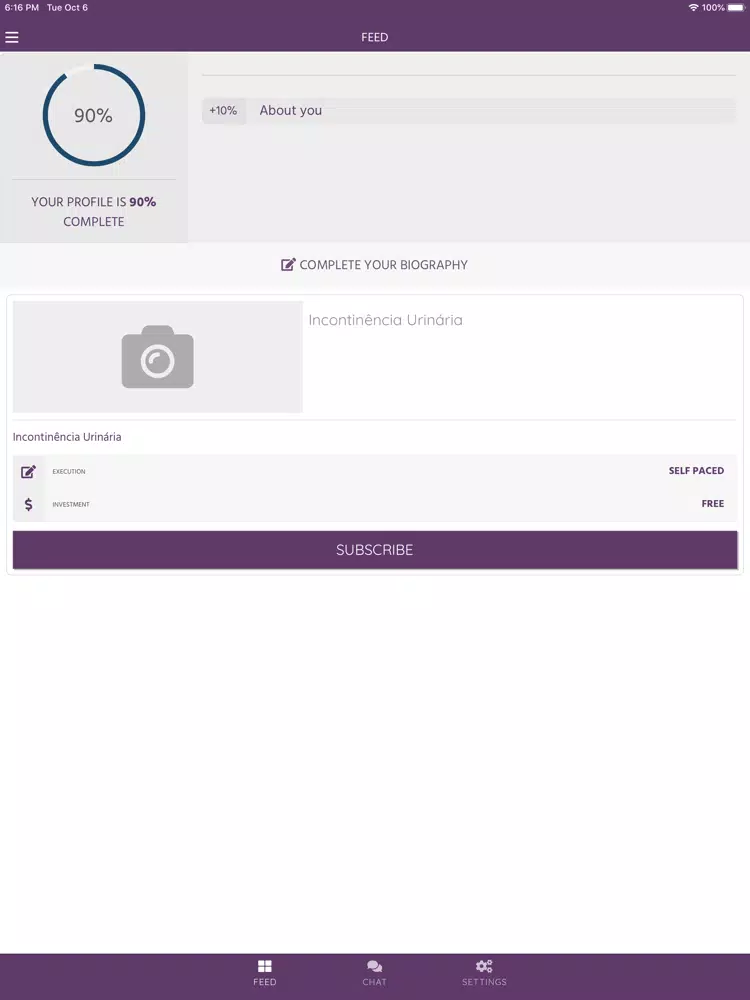 Tangkapan skrin Hub Saúde Íntima da Mulher iPad 