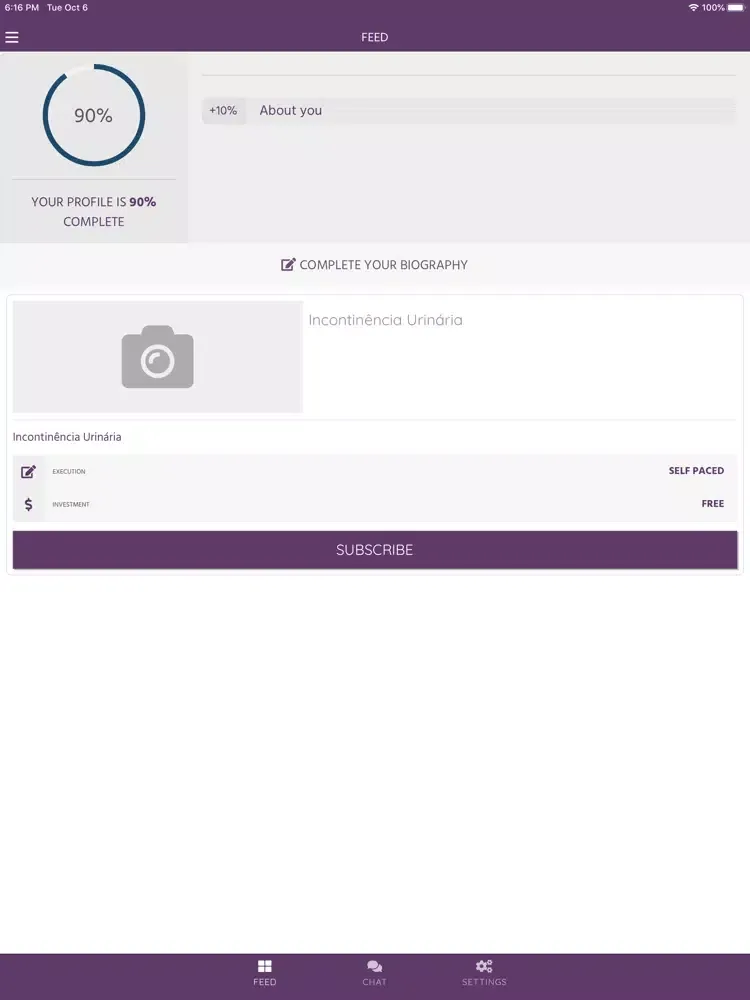Tangkapan layar Hub Saúde Íntima da Mulher iPad 