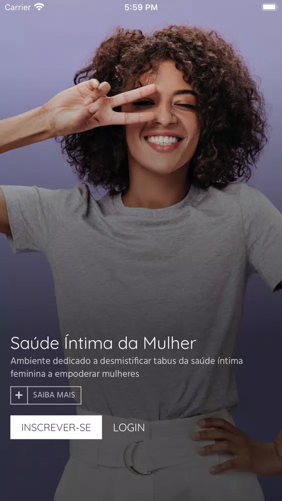 Tangkapan skrin Hub Saúde Íntima da Mulher