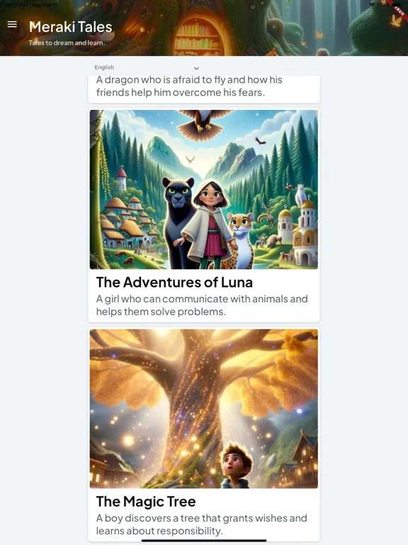 Cuentos infantiles - Merakily iPad 应用截图