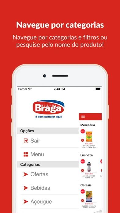 Capturas de tela do Hiper Braga