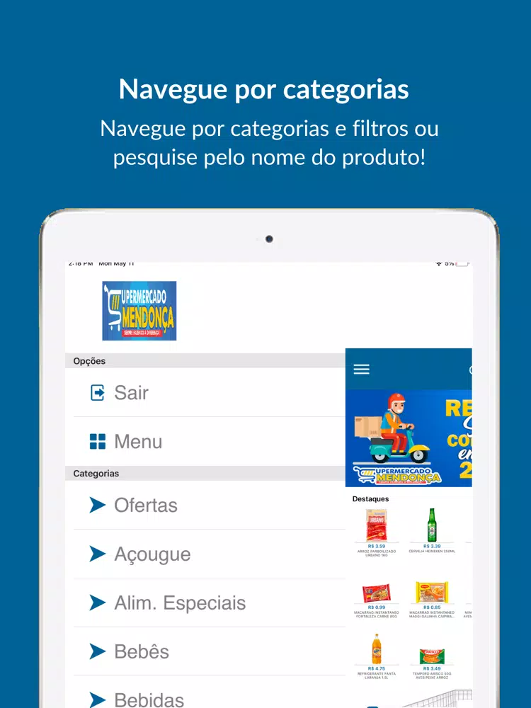 Capturas de tela do Supermercado Mendonça iPad 