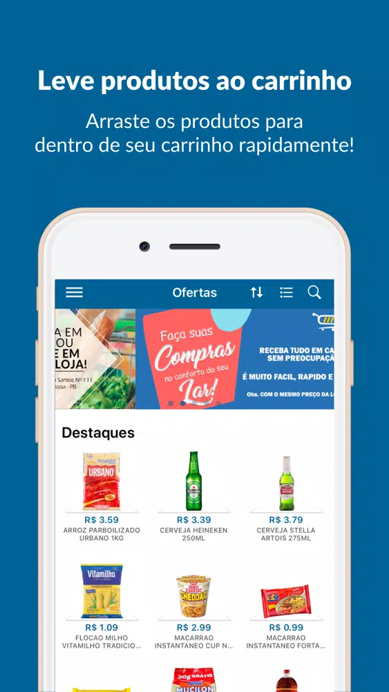 Capturas de tela do Supermercado Mendonça