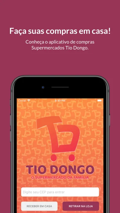 Capturas de tela do Supermercados Tio Dongo
