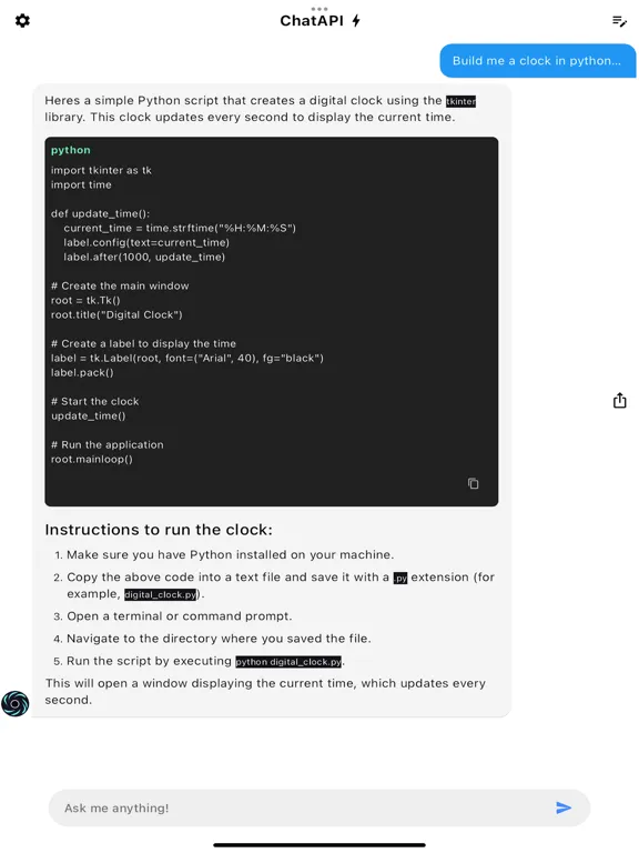 Скриншоты ChatAPI - AI Chat for Less iPad 