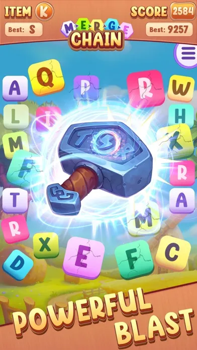 Tangkapan skrin Merge Chain – Letter Matching