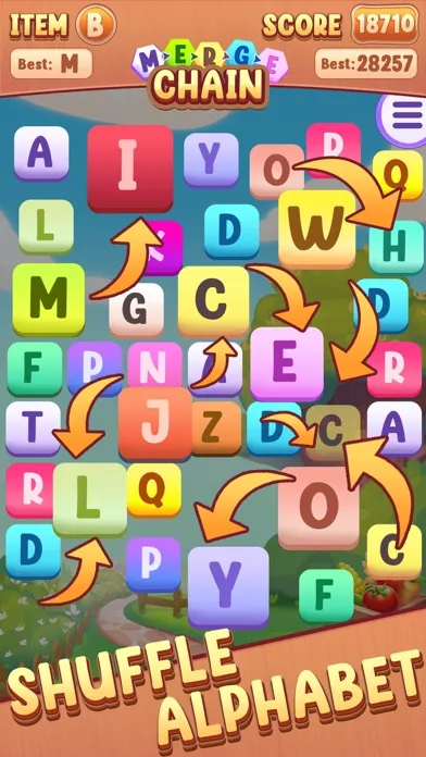 Tangkapan skrin Merge Chain – Letter Matching