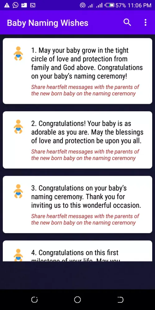 Baby Naming Ceremony Wishes سکرین شاٹس