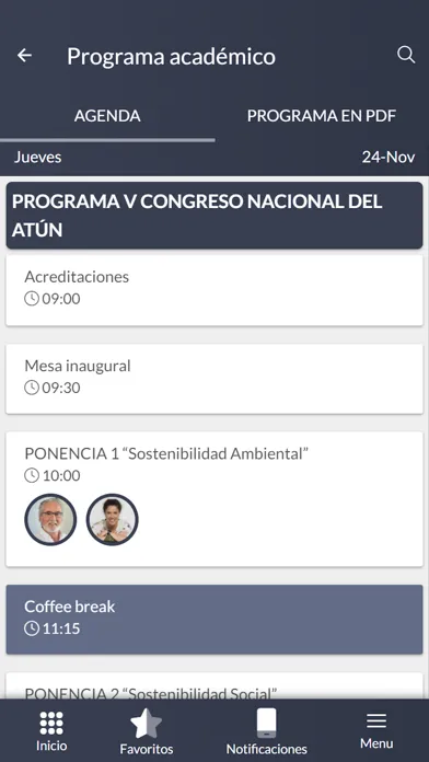 ภาพหน้าจอของ V Congreso Nacional del Atún