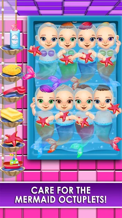 Ảnh chụp màn hình của Mommy's Octuplets Newborn Babies - My Mermaid Baby Salon Doctor Game!