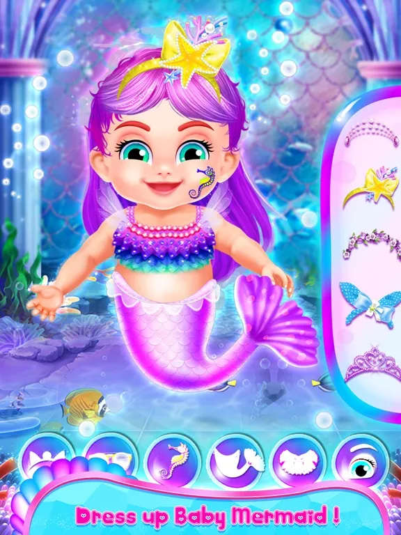 Baby Mermaid Princess Dress up iPad  Screenshots