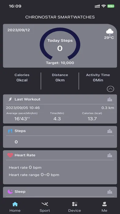 Capturas de tela do CHRONOSTAR SMARTWATCHES
