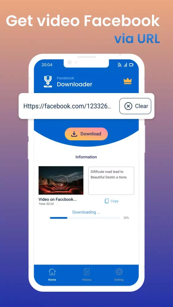 Screenshot di Facebook Video Downloader app