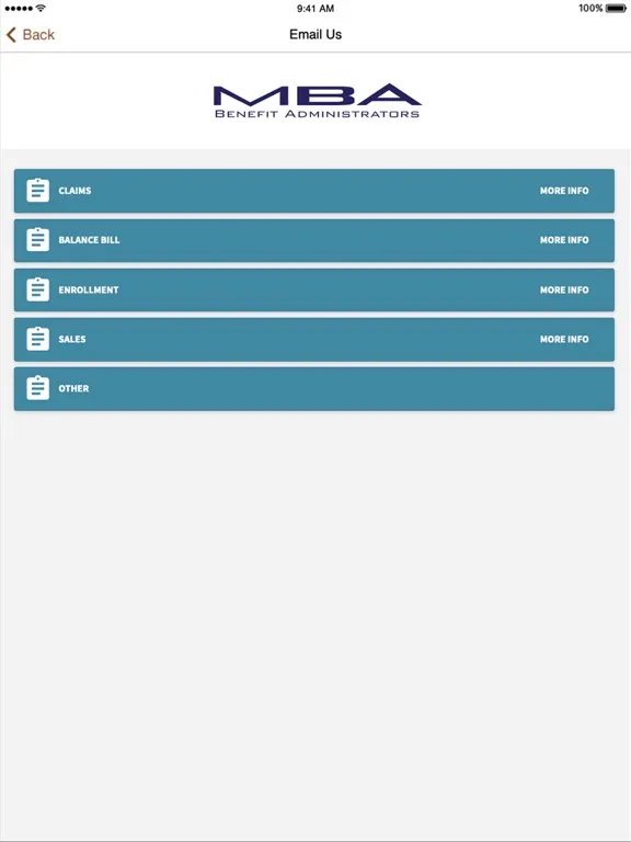 MBA Administrators iPad  Screenshots
