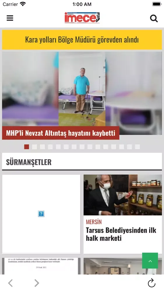 Ảnh chụp màn hình của Mersin İmece Gazetesi