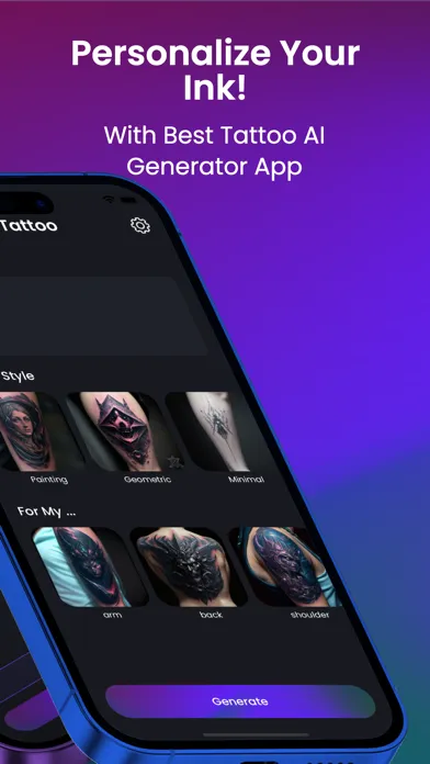 Zrzuty ekranu AI Tattoo Studio