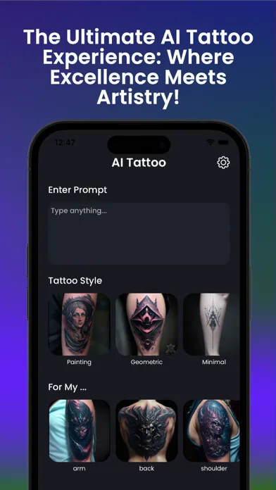 Zrzuty ekranu AI Tattoo Studio