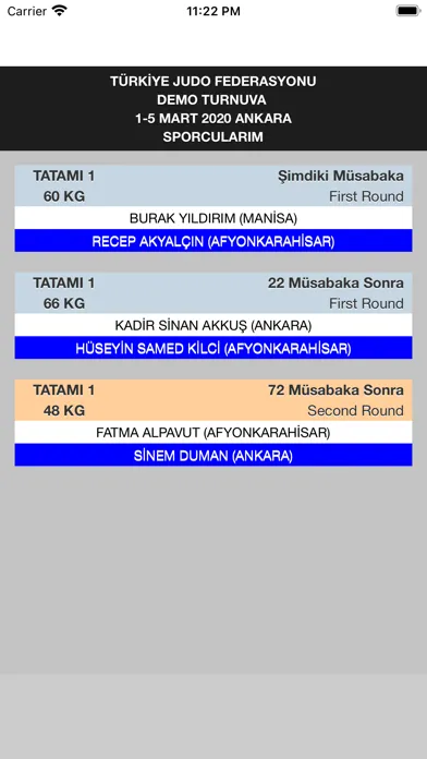 Скриншоты Turnuva Judo Bilgi Sistemi