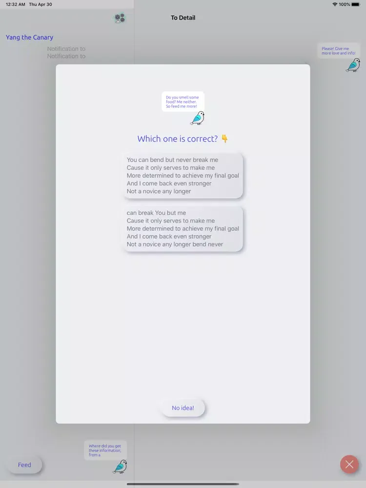 Yang The Canary iPad  Screenshots