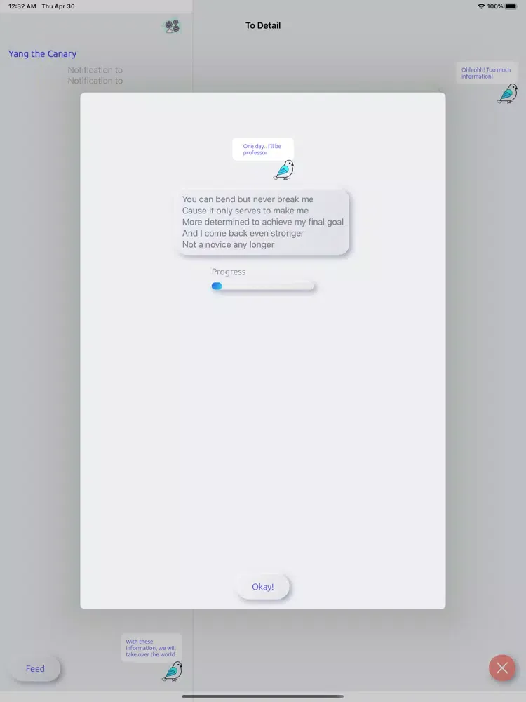 Yang The Canary iPad  Screenshots