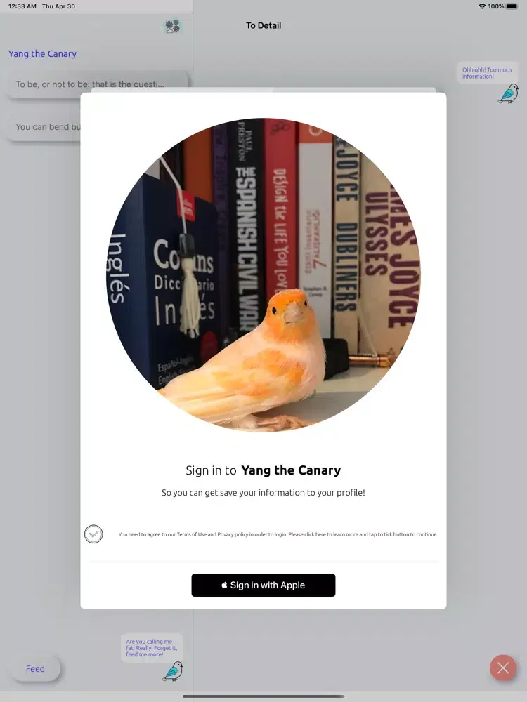 Yang The Canary iPad  Screenshots