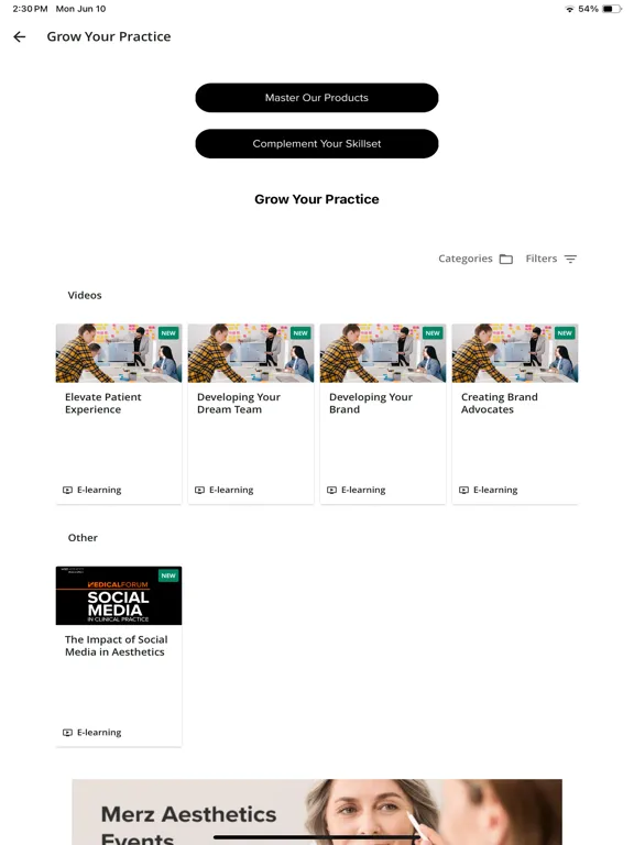 MAX Merz Aesthetics Exchange iPad  스크린샷