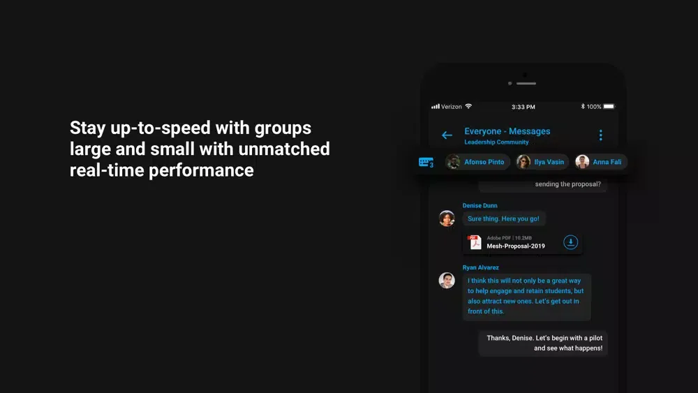 Capturas de tela do Mesh - Collaboration Platform