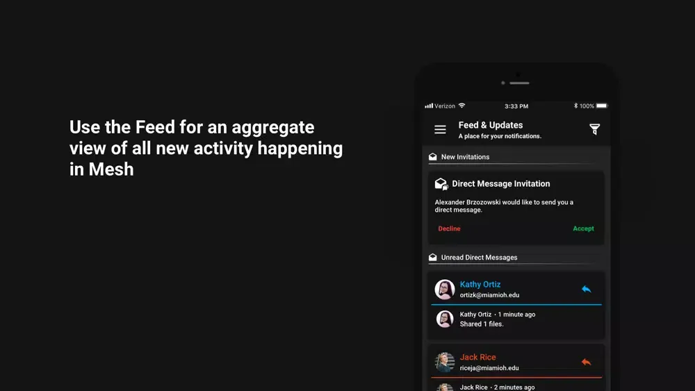 Capturas de tela do Mesh - Collaboration Platform