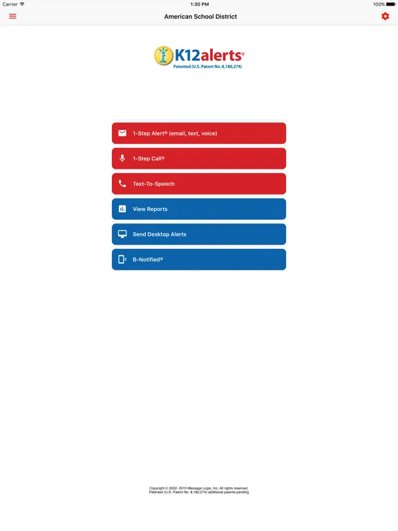 ภาพหน้าจอของ K12 Alerts iPad 