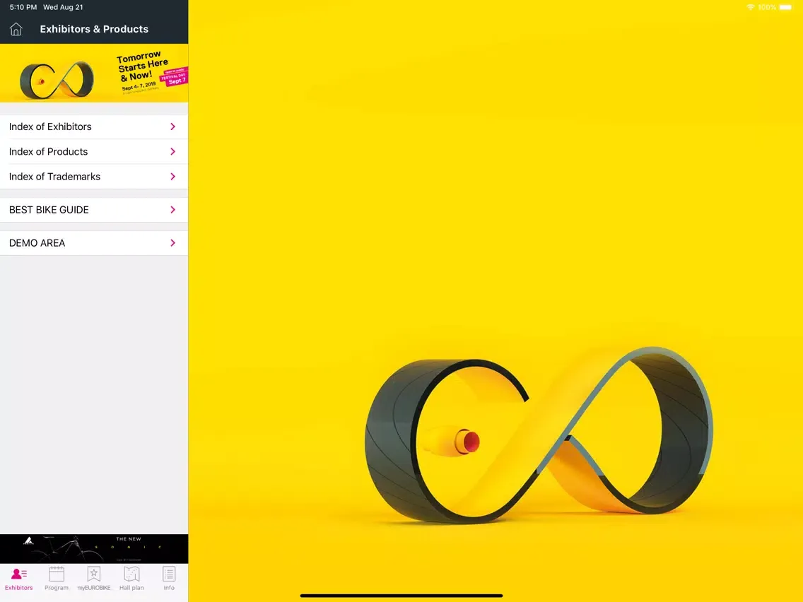 Tangkapan skrin EUROBIKE iPad 