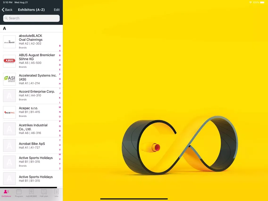 Tangkapan skrin EUROBIKE iPad 