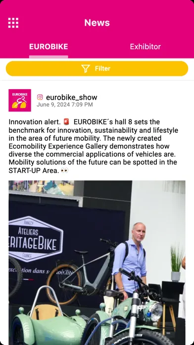 Capturas de tela do EUROBIKE