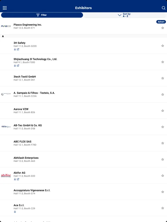 Captures d'écran de Techtextil Navigator iPad 