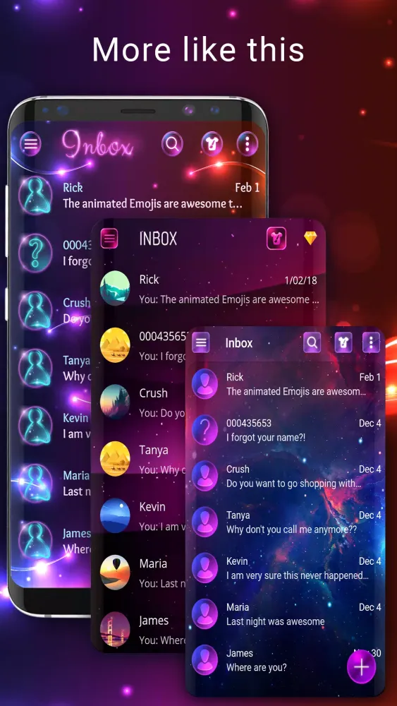 Neon light SMS theme Screenshots