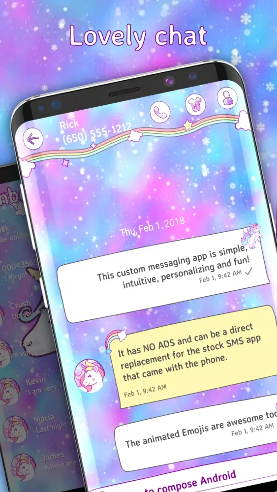 Pink Sms Messenger theme应用截图