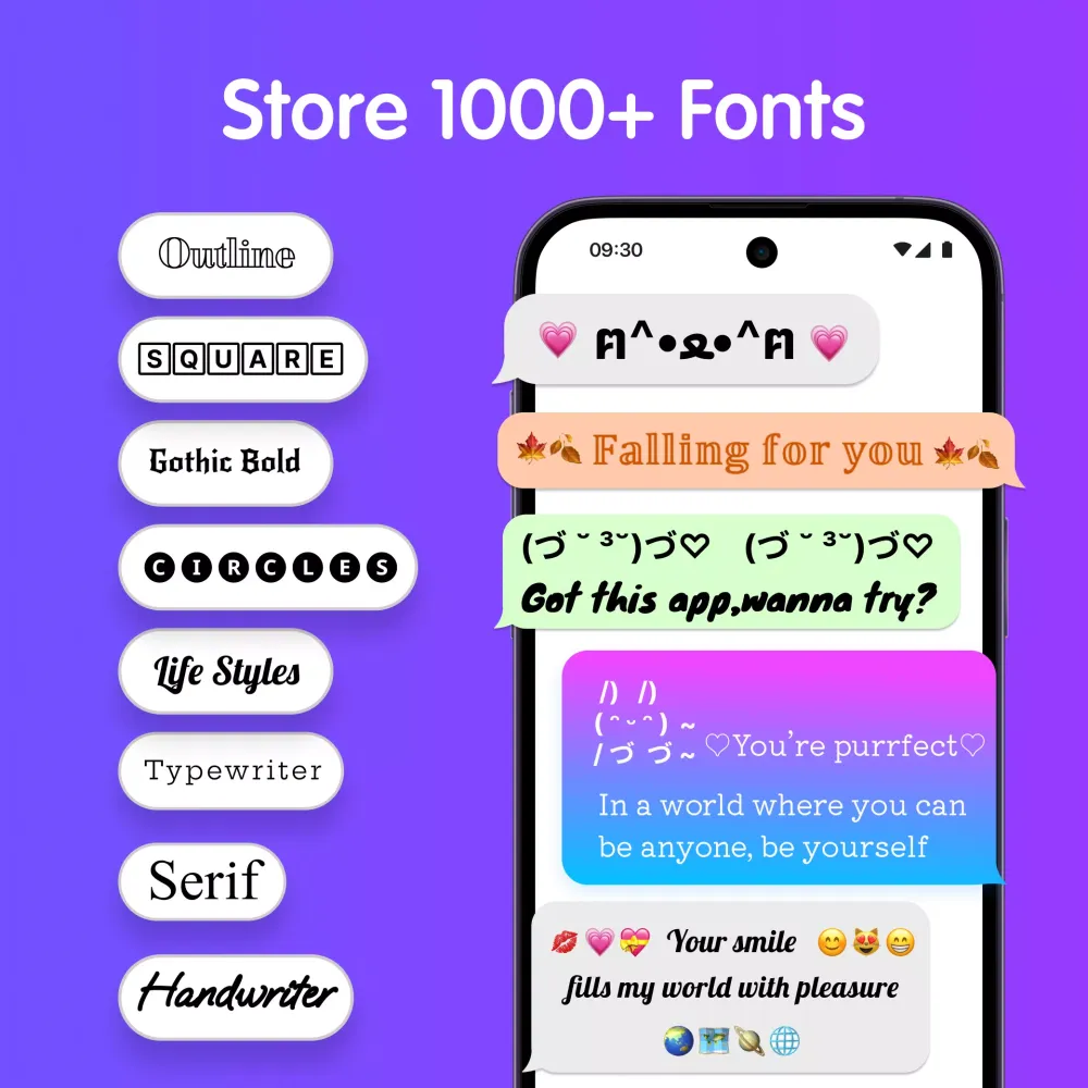 Tangkapan layar Font Messages