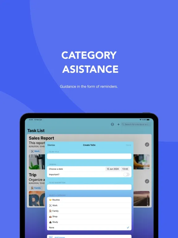 TaskAl iPad  Ekran Görüntüleri