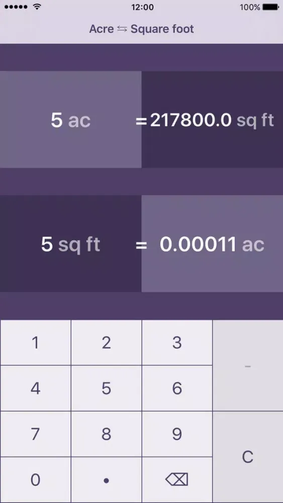 Acres To Square Feet | Acre To Square Foot | ac in ft² Screenshots