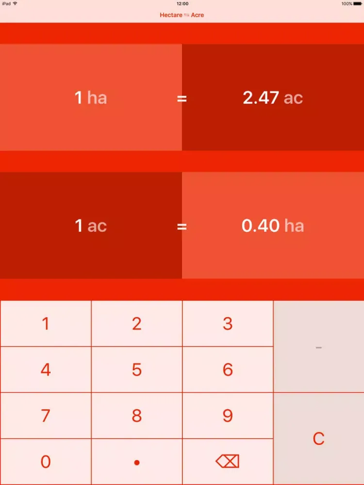 Hectares To Acres iPad  Ekran Görüntüleri