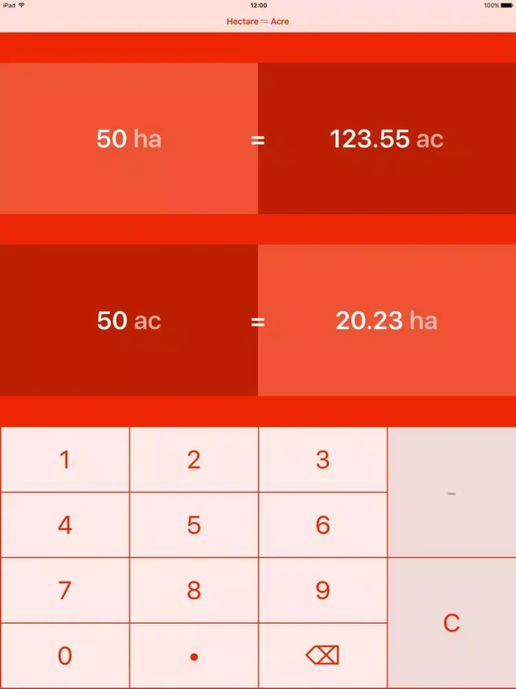 Hectares To Acres iPad  Ekran Görüntüleri