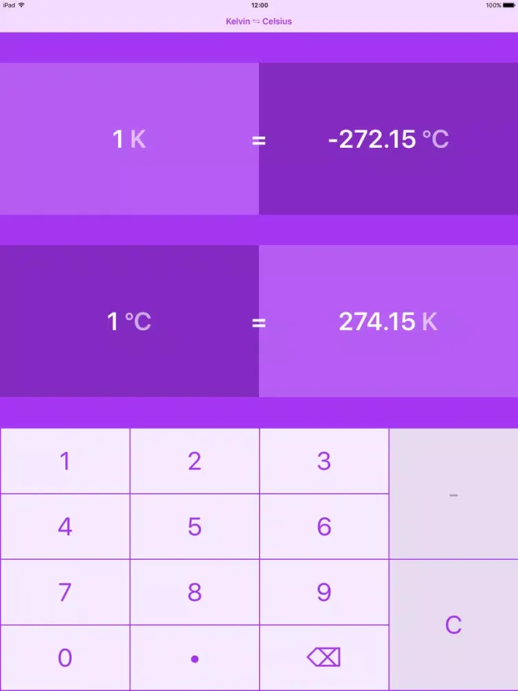 Kelvin To Celsius | K to °C iPad  Screenshots