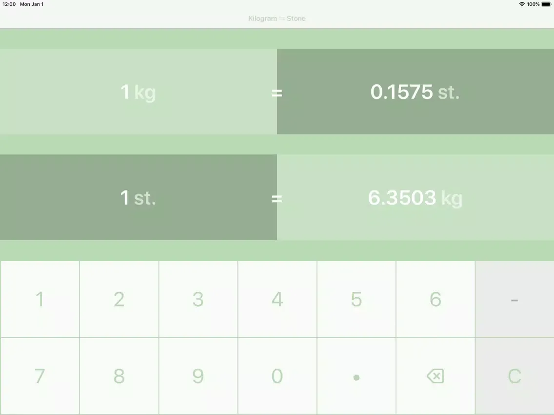 Ảnh chụp màn hình của Kilograms To Stones | kg to st iPad 