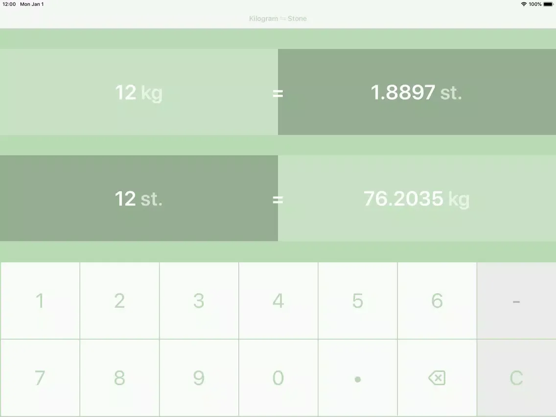 Ảnh chụp màn hình của Kilograms To Stones | kg to st iPad 