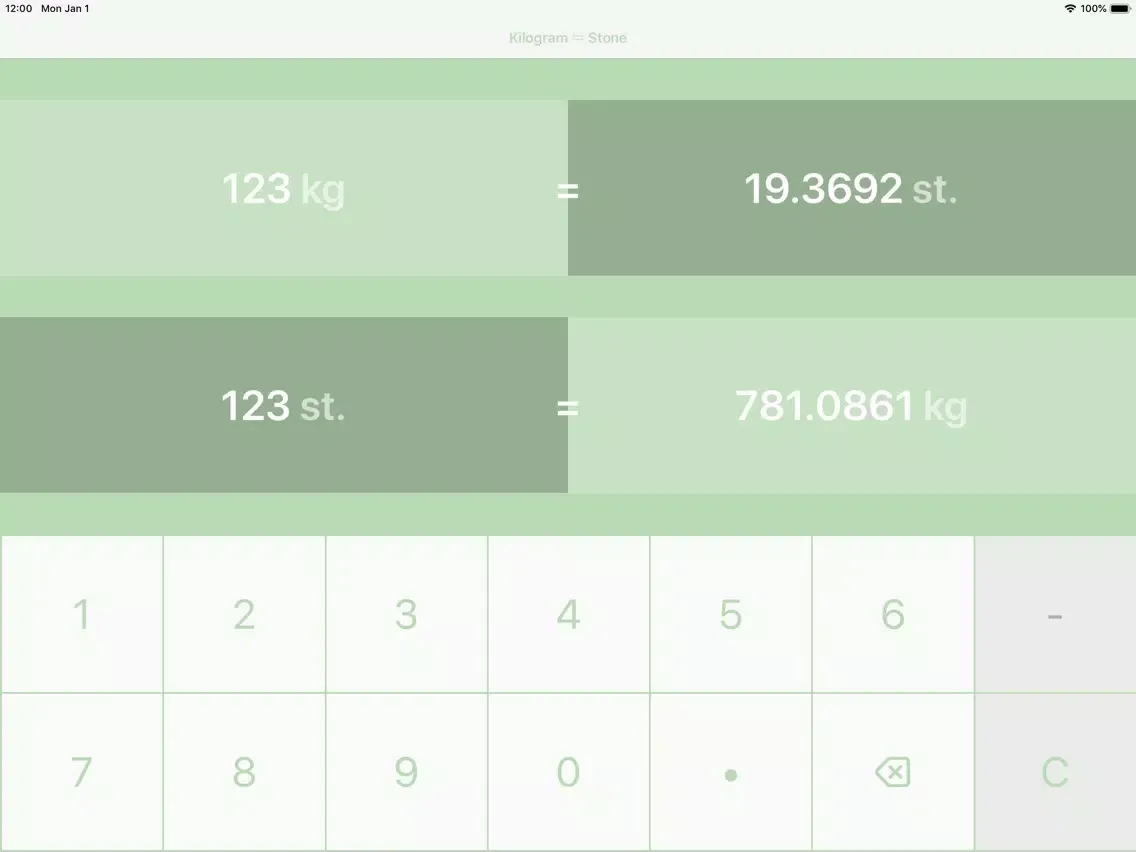 Ảnh chụp màn hình của Kilograms To Stones | kg to st iPad 