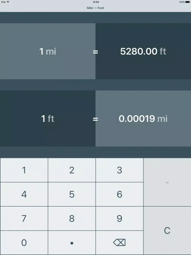 Miles to Feet | Mile to Foot | mi to ft iPad 应用截图