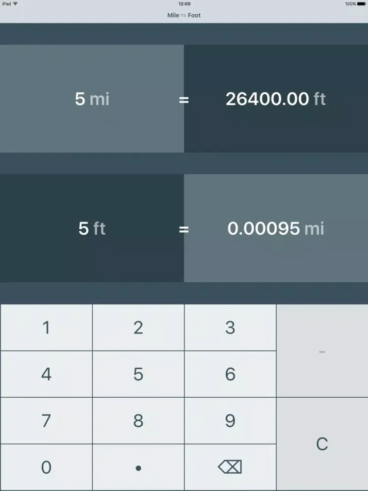 Miles to Feet | Mile to Foot | mi to ft iPad 应用截图