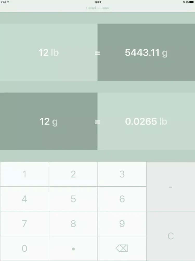 Zrzuty ekranu Pounds to Grams | Pound to Gram | lbs to g iPad 