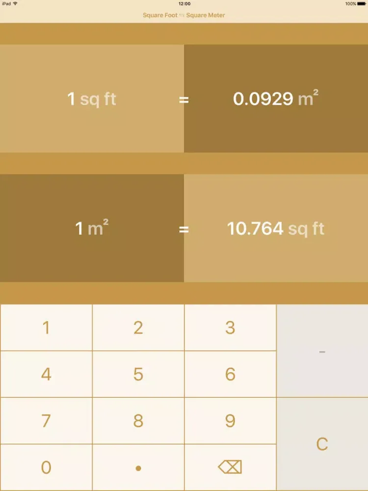 Capturas de tela do Square Feet To Square Meter iPad 