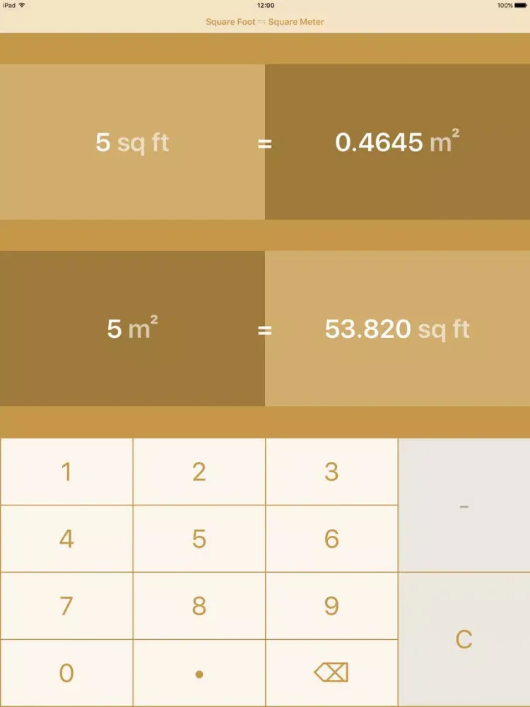 Capturas de tela do Square Feet To Square Meter iPad 