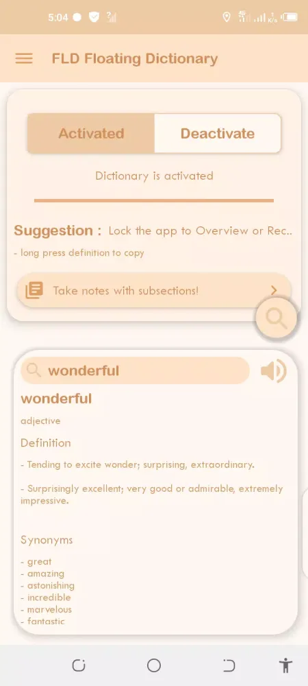 FLD Floating Dictionary -Search meanings instantly 스크린샷